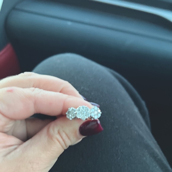 Natural diamond engagement or anniversary ring in white gold 14 karat - Picture 2 of 6